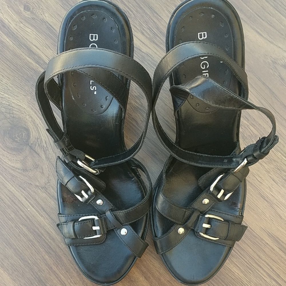 BCBG Leather Ankle Wedge